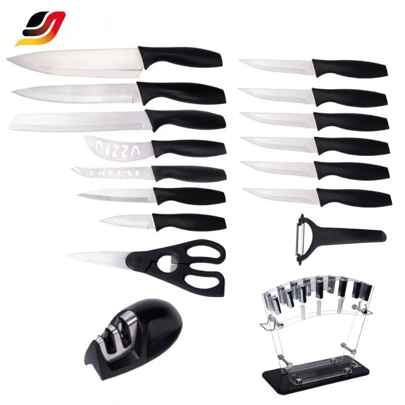 

Custom Wholesale 17 piece stainless steel cooking chef knife eco-friendly Kitchen Knife Set with knife holder