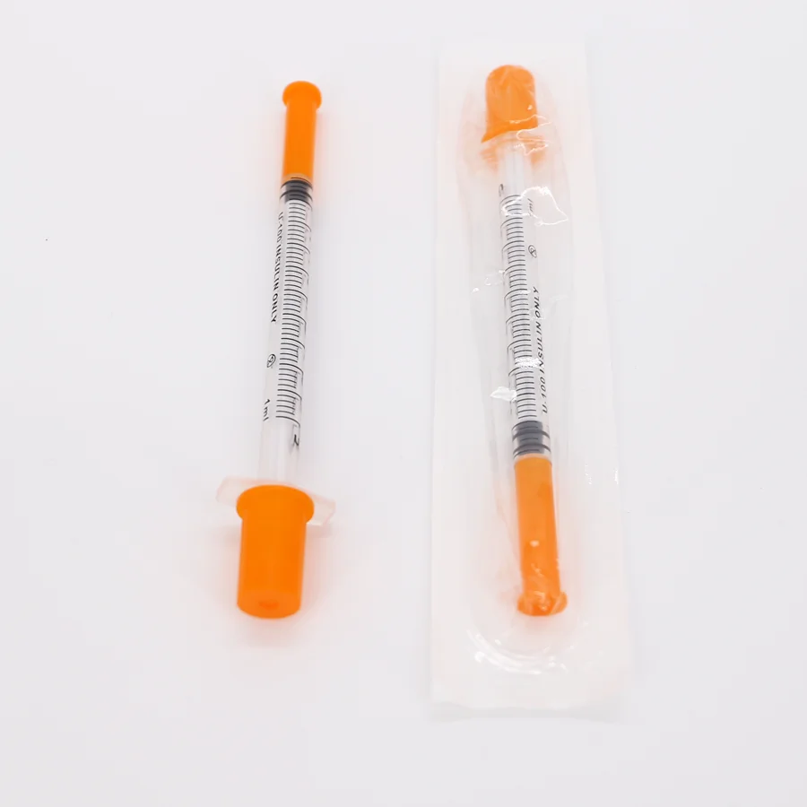
Disposable Orange Cap Insulin Syringe With Needle 