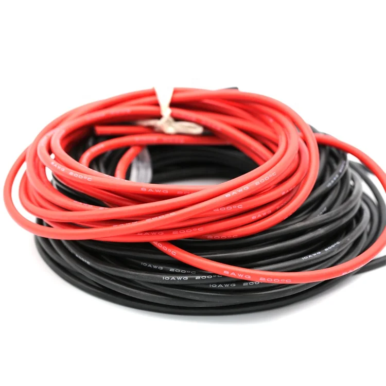
2/4/6/8/10/12/14/16/18/20/22 AWG Red Black Silicon Cables 600V Silicone Rubber Cable Heatproof Soft Electric Tinned Copper Wire 