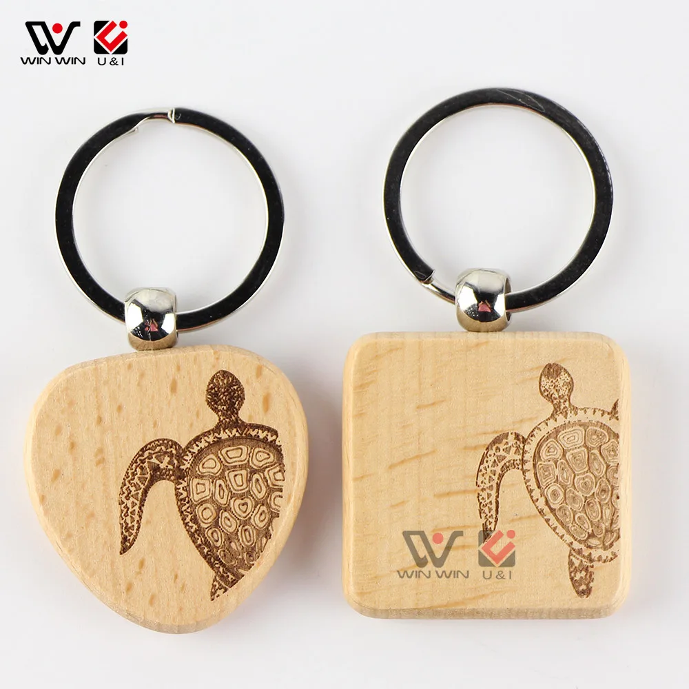 Wholesale Tourism Souvenirs Wooden Keychain Custom Pattern Wood Pattern