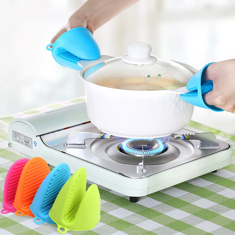 

1Pc Heat Resistant Gloves Clips Insulation Non Stick Silicone Anti-slip Pot Bowel Holder Clip Cooking Baking Oven Mitts, Custom