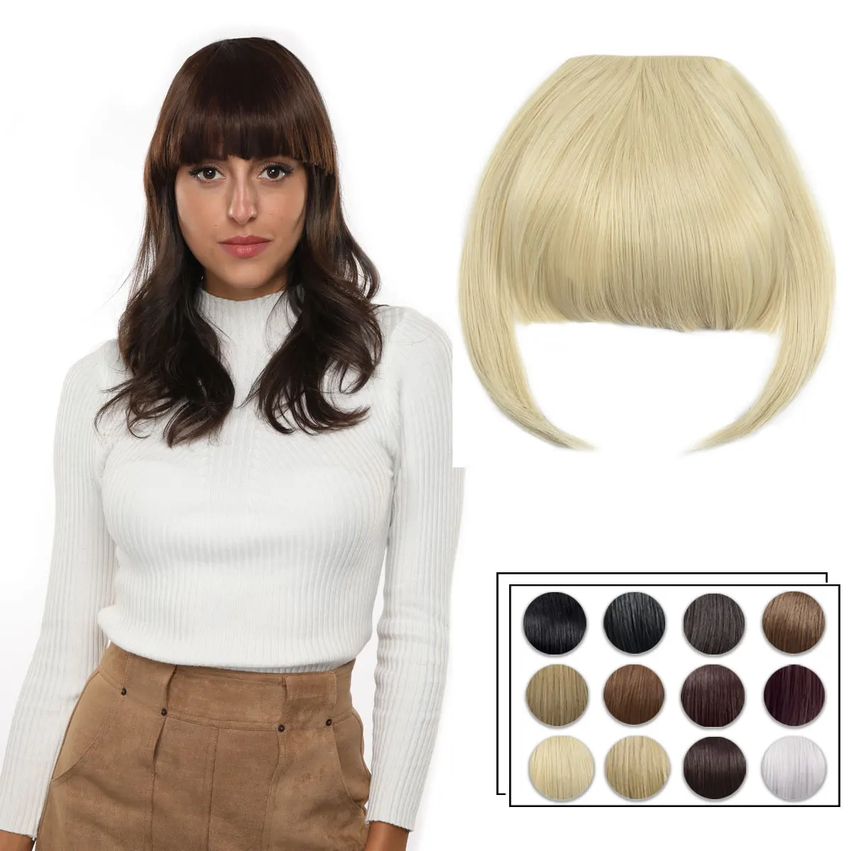

Free Sample straight bob wig fringe,fringe hair extension,synthetic hair wigs, 613c-bleach blonde