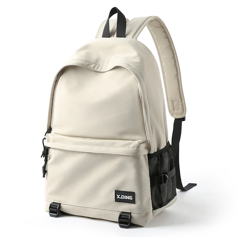 

Oxford Fabric school Backpack Lightweight fashion Dayback Solid and Soft Waterproof Men Women smellproof backpack, Black/white/khaki
