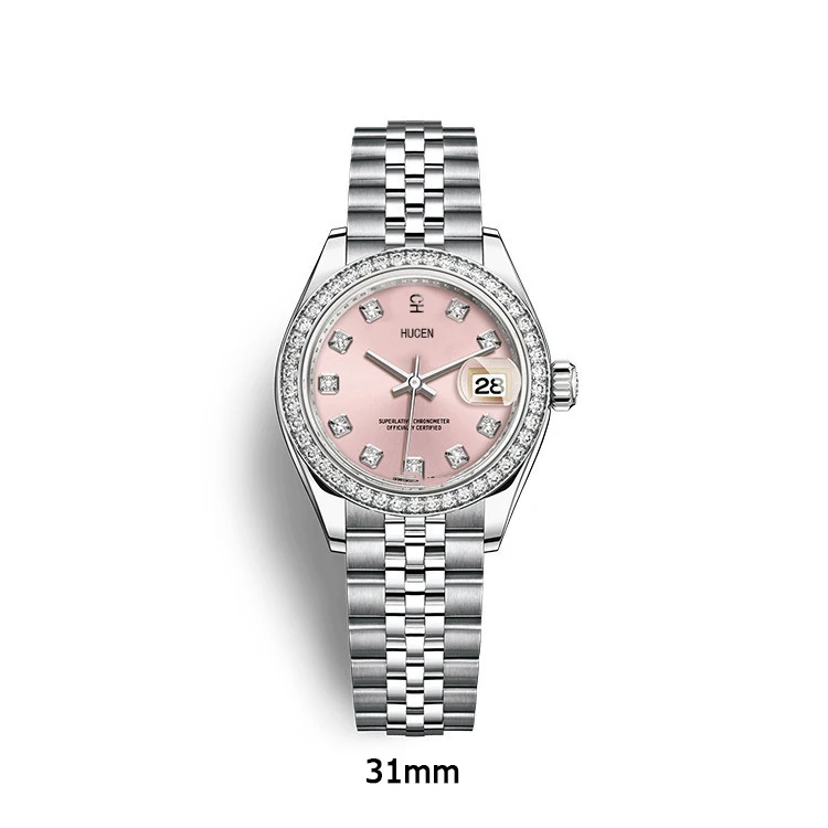 

31mm AAA Quality Automatic Watch Silver Stainless Steel Bracelet Luminous Calendar Day 3A Mechanical Wristwatch For Women