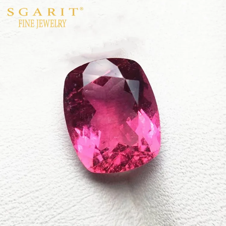 

SGARIT wholesale big precious gemstone for jewelry making 5.145ct rubellite tourmaline loose stone, Red