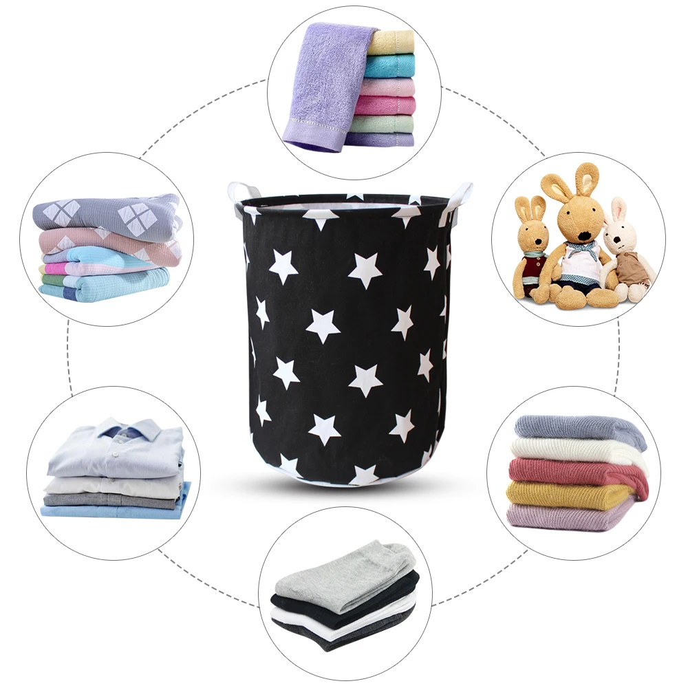 

Cotton Linen Dirty Clothes Bucket Clothing Storage Bucket Toy Storage Basket Household Storage Tools, As photo