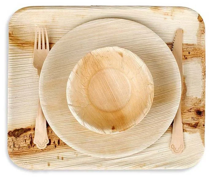 

Eco friendly disposable Banana leaf biodegradable areca leaf plates palm leaf plates dinnerware for restaurant, Natural color