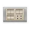 Latest superior quality pakistan 6 gang + 2 socket electrical wall switch and socket