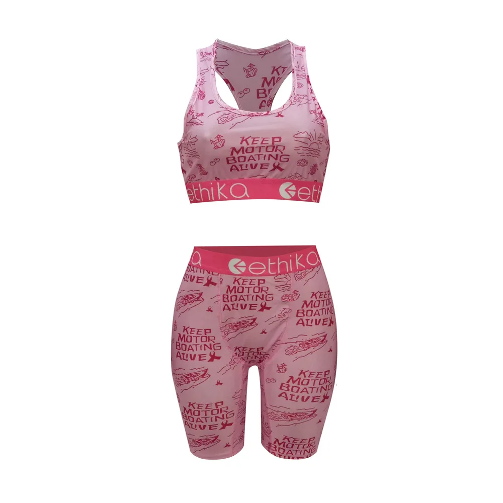 2020 New Women Ethika 2 Piece Set Summer Casual Tracksuit Tight Women