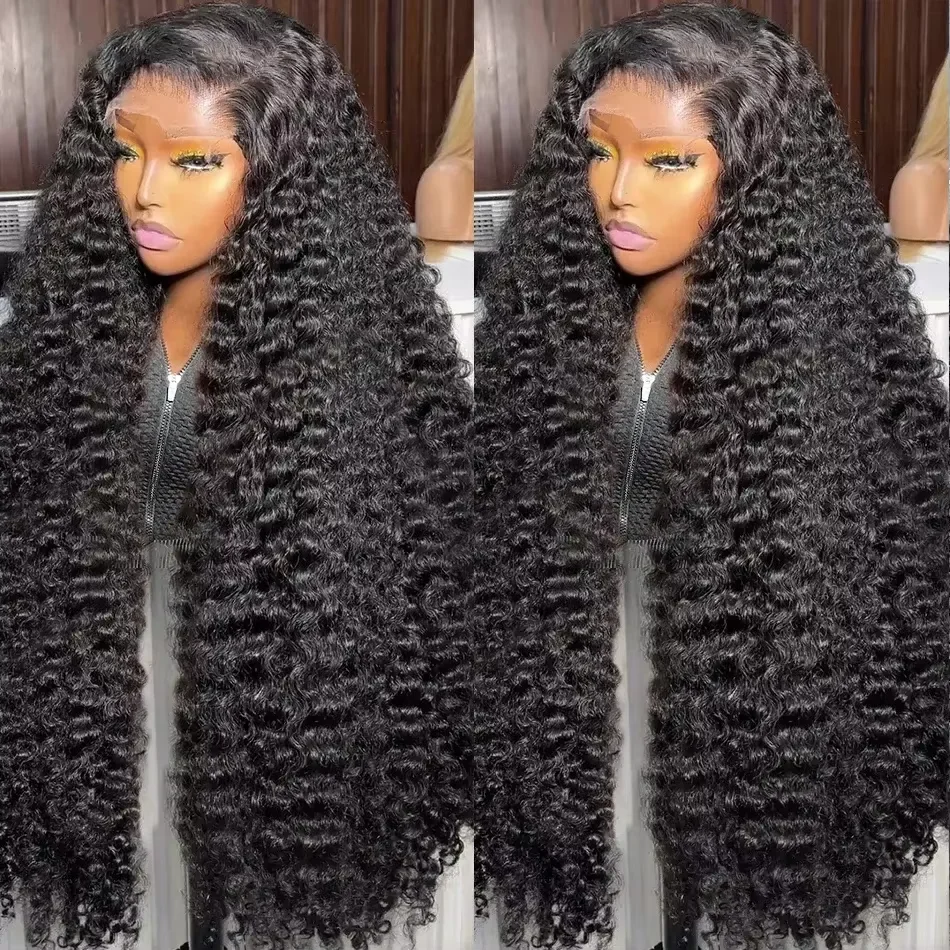 13x4 Full Lace Frontal Raw Indian Human Hair Wig for Black Women Deep Wave 13x6 Transparent Swiss Hd Lace Front Wigs