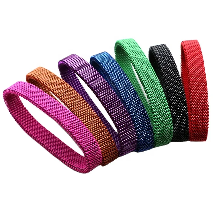 

Odian Jewelry Custom Colourful Stainless Steel Spring Bracelet Elastic Jewelry Mesh spring stretchable Bracelet, Have 11color avilable