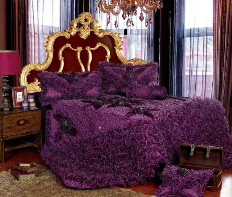 2021 New Wedding Comforter Set,Luxury Bed Covers With Lace Bedding Set ...