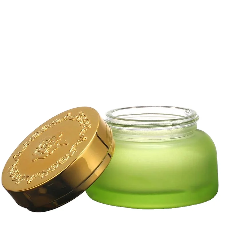 

Customized empty cosmetics face cream glass jars with silver gold cap