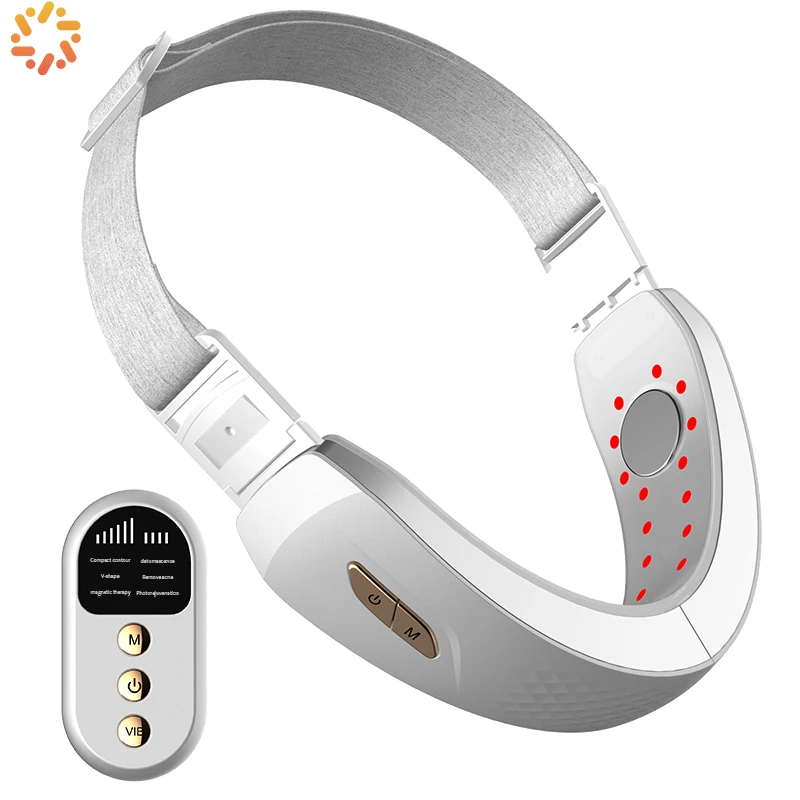 

Portable Red Blue Light Therapy Electric Vibration Face Massage Facial Slimming Artifact Firming Skin V Face Lifting Device