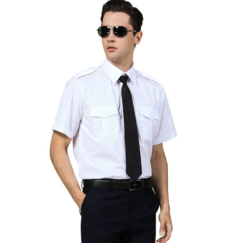 

Airline Pilot Shirt Captain Uniform White Shirt Uniform For Men