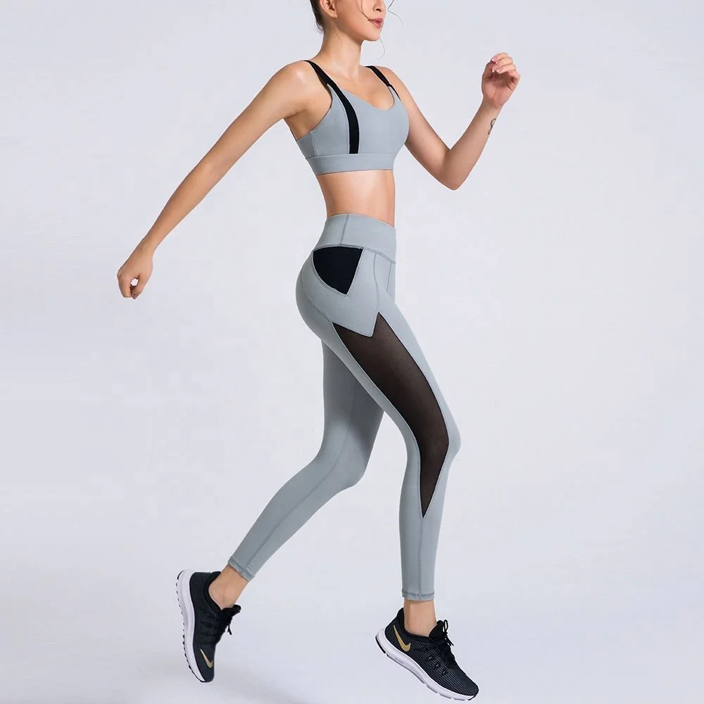

VOOGUE Women's Fitness Training Clothes Spring and Summer New Leisure Sports Bra Set, Shown