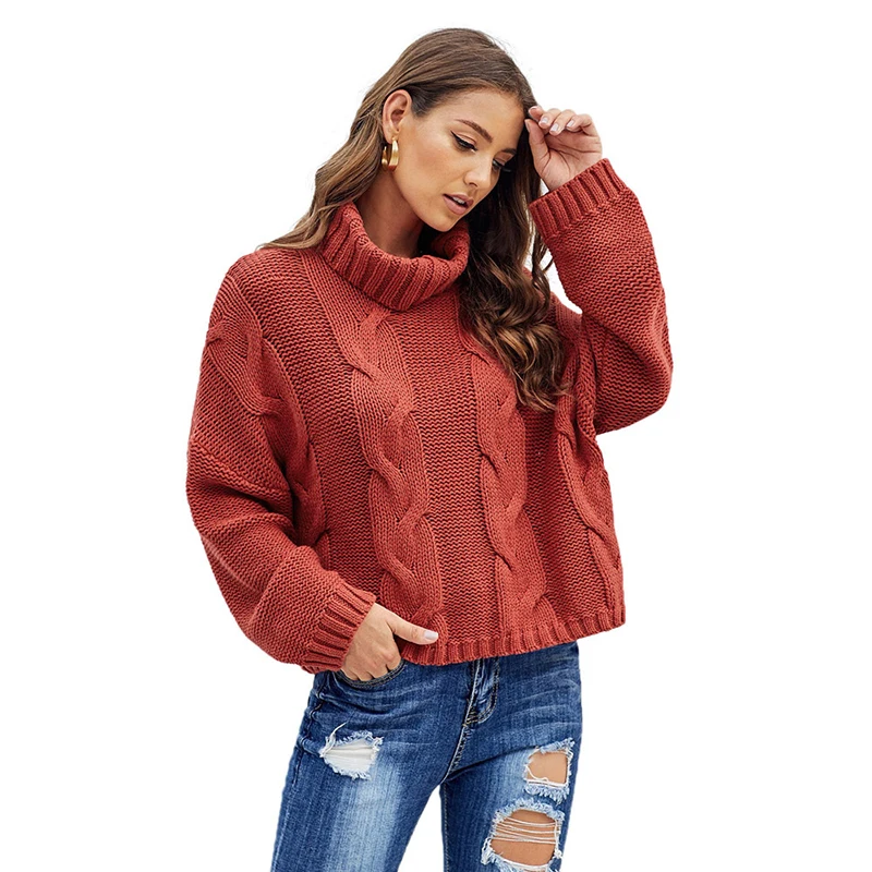 

2021 Turtle Neck Stylish 12Gg Women Sweaters Dongguan Knit Garment For Ladies
