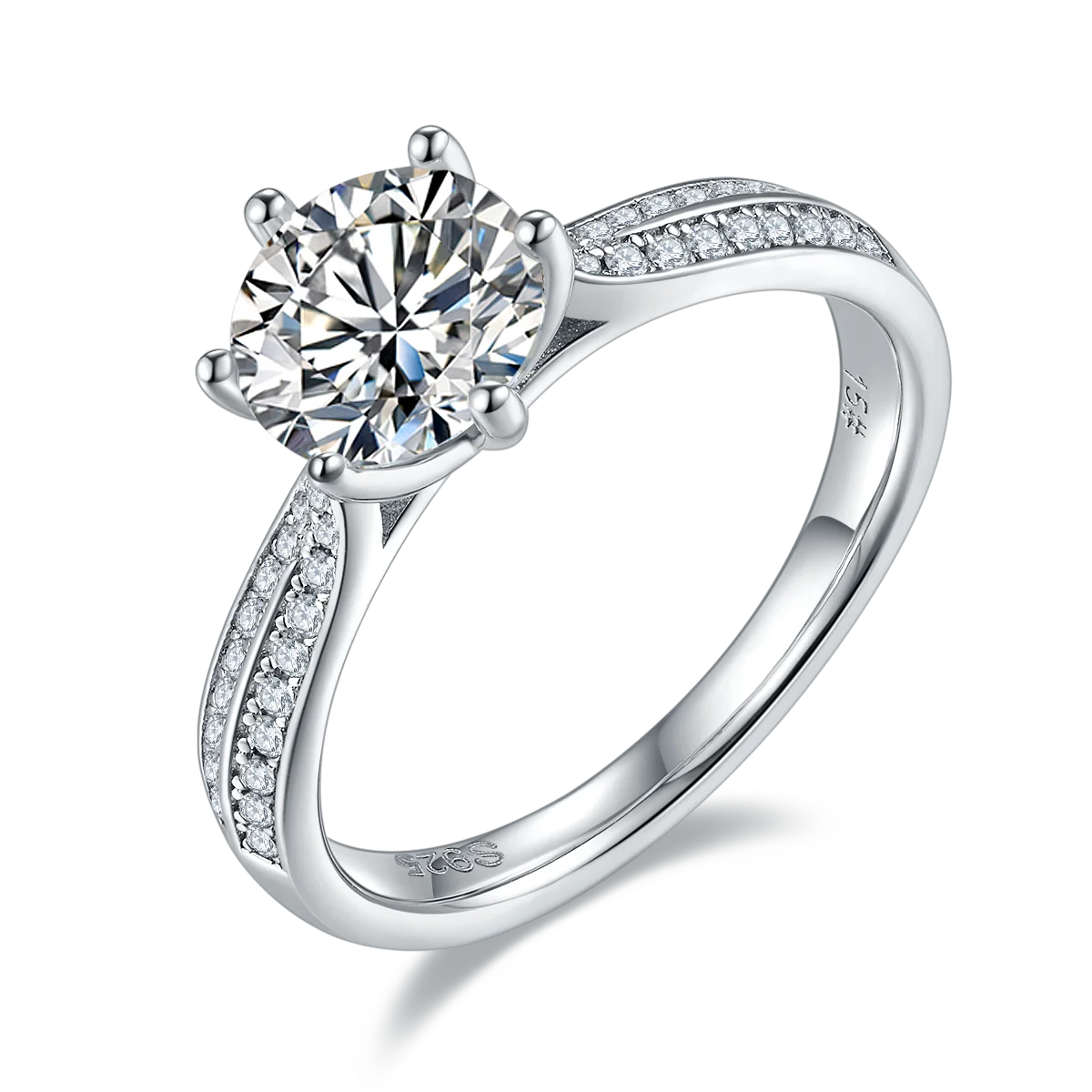 

M06C 2021Hot Sales engagement ring 925 Sterling silver 1.5ct 7.5mm starlight queen moissanite ring engagement