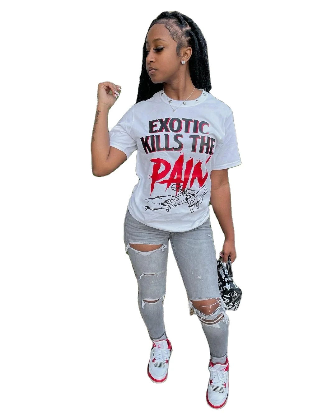 

Summer new style loose short sleeve T-shirt women letter print T-shirt