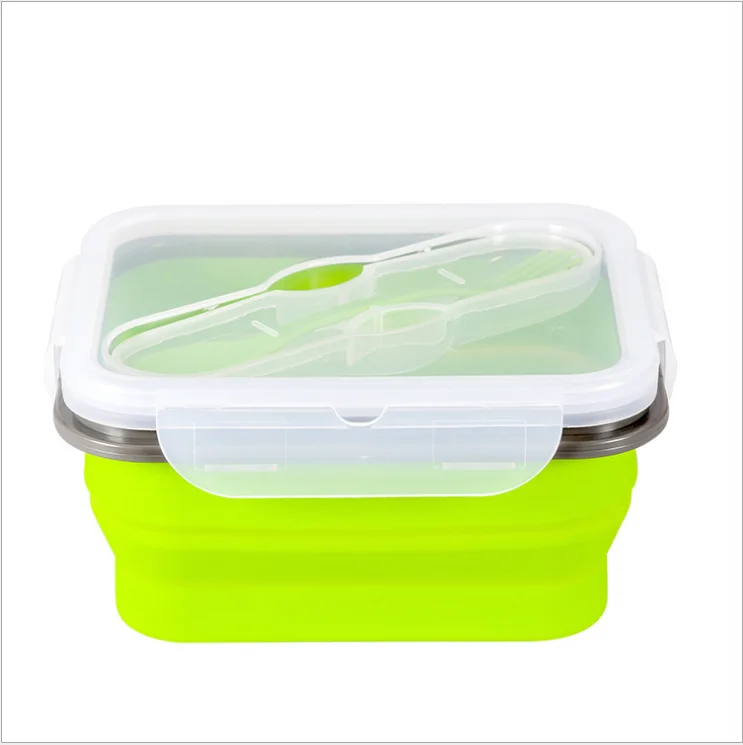 Platinum Cured Silicone Leak Proof with Airtight Plastic BPA-Free Lids silicone Lunch Boxes for Meal Prep and Kitchen Storage