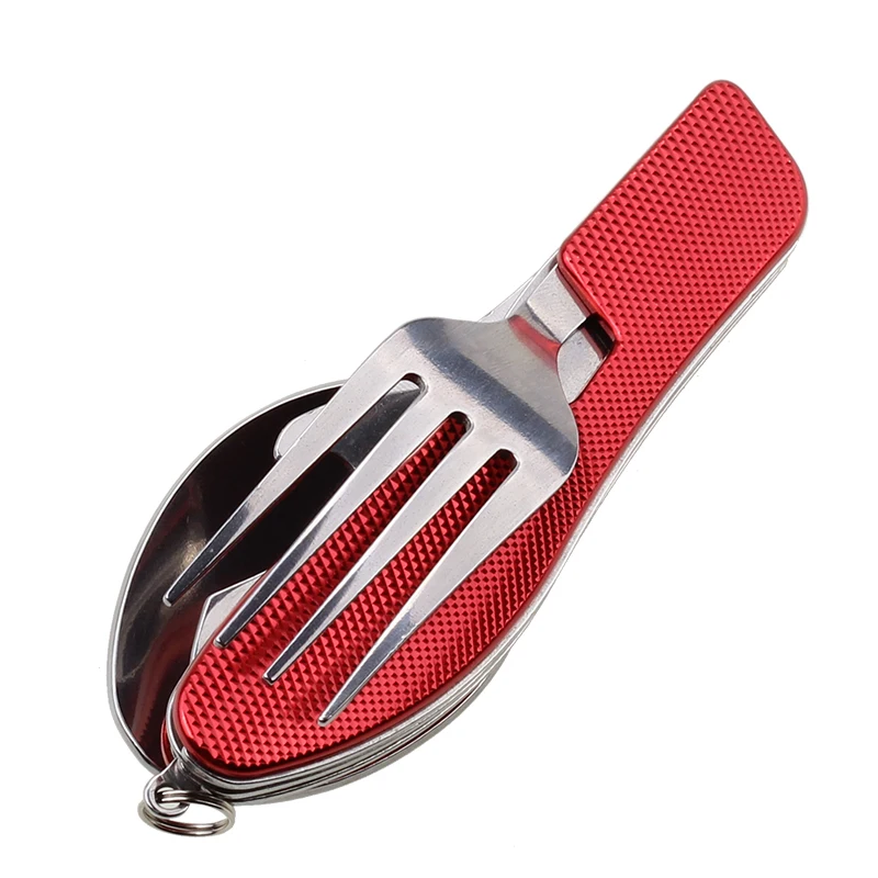 Multifunction Pocket Folding Cutlery Camping Cutlery Stainless Steel Country Camping Utensil