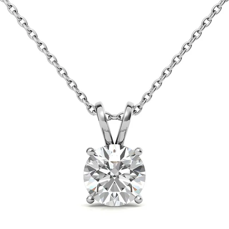 

2021 14K White Gold 7mm Moissanite Custom Diamond Pendant Necklace Jewelry