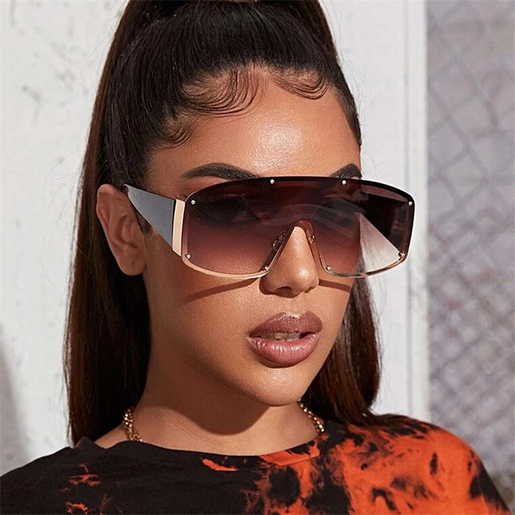 

Metal Large Sunglass Ladies Fashion Designer Trending Sun Glasses Shades Popular 2021 Sunglasses Oversized Women, As pictures or customized color