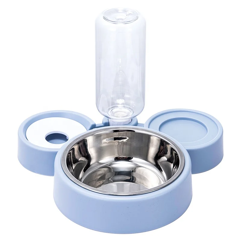 

multifunctional stainless steel double pet bowl food feeder