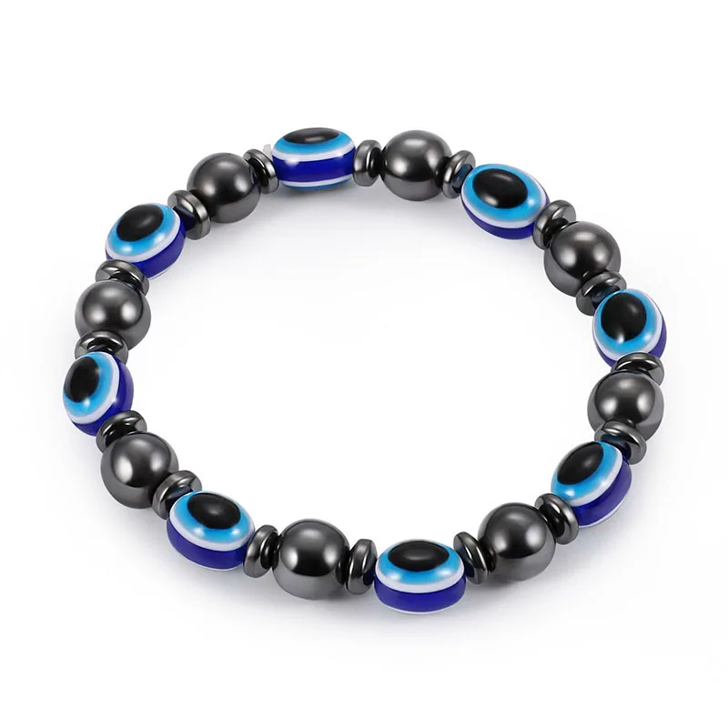 

Black Magnet Hematite Bead Bracelet Power Healthy blue stone beaded Bracelets Fashion Jewelry, As show