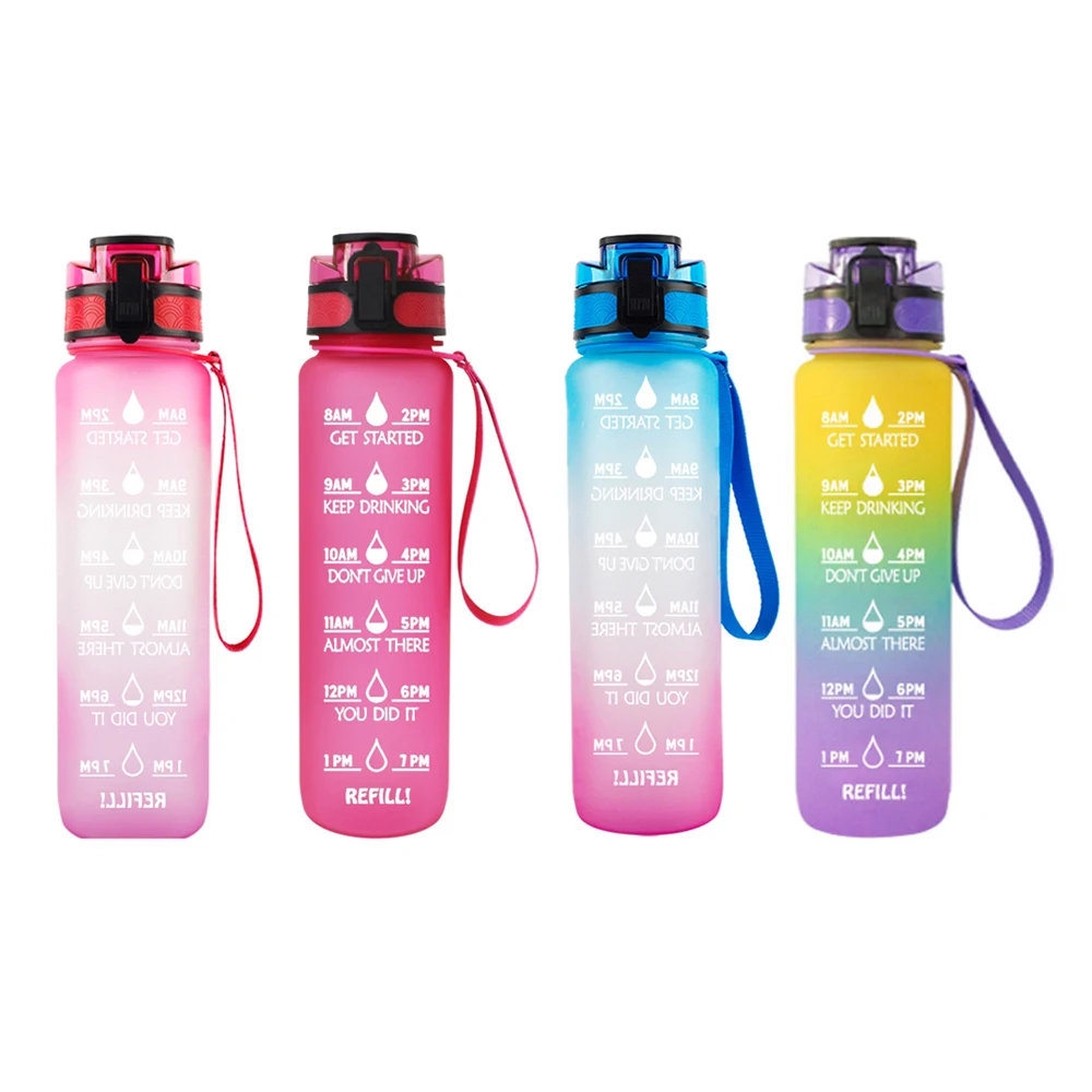 

wholesale customize bpa free eco 1000 ml 1000ml 1l 32oz 32 oz plastic tritan motivational drinking water bottle with time marker