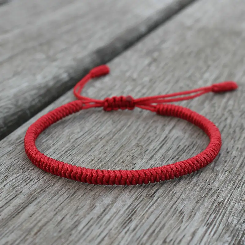 

Handmade Wrap Cotton Pulseras De Hilo Rojo Tibetan Buddhist Lucky Handmade Braided Adjustable Knot Thread Red
