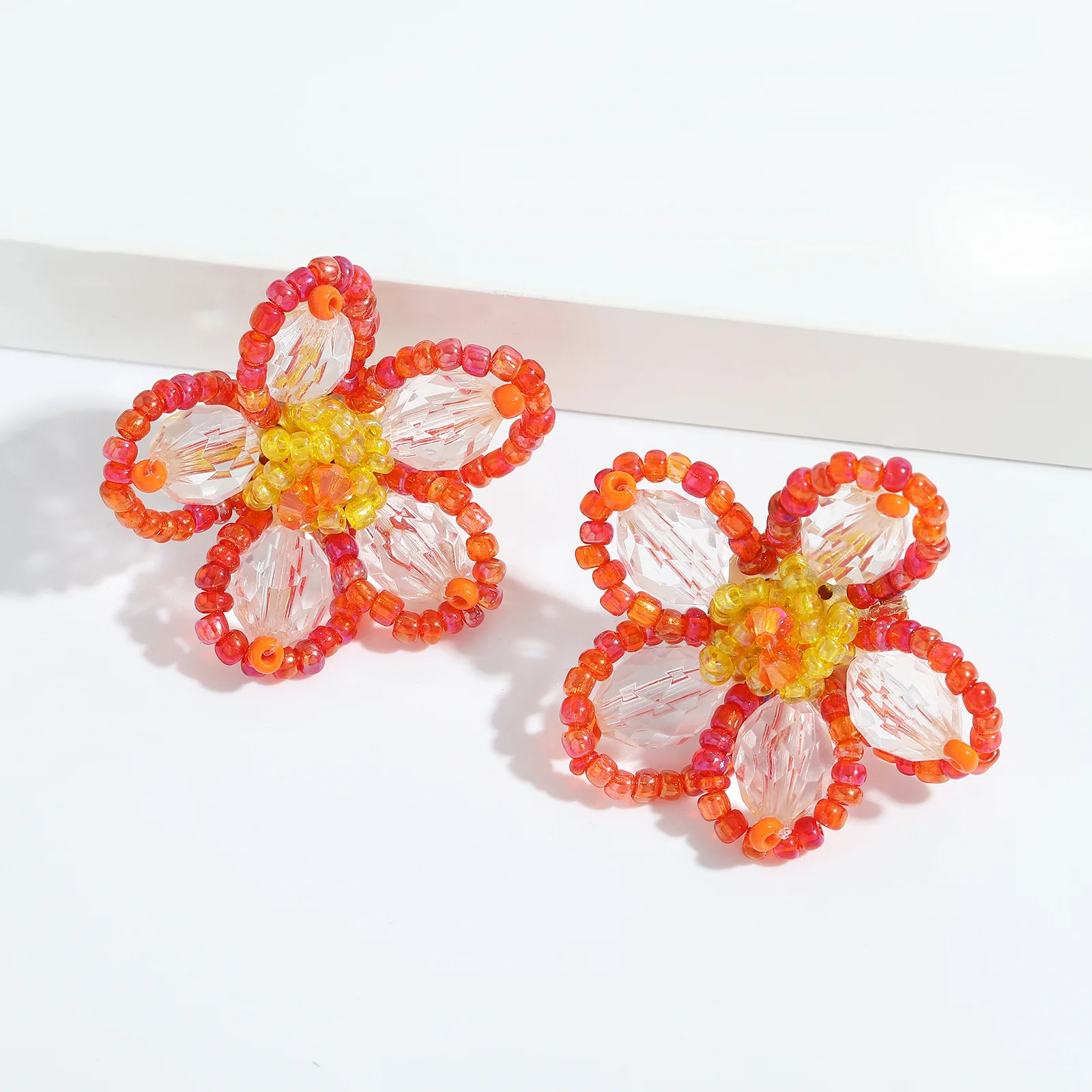 

Y2K Jewelry Multicolor Sunflower Ansell Beads Aesthetics Accessories For Ladies Women Daisy Flower Acrylic Seed Beaded Earrings