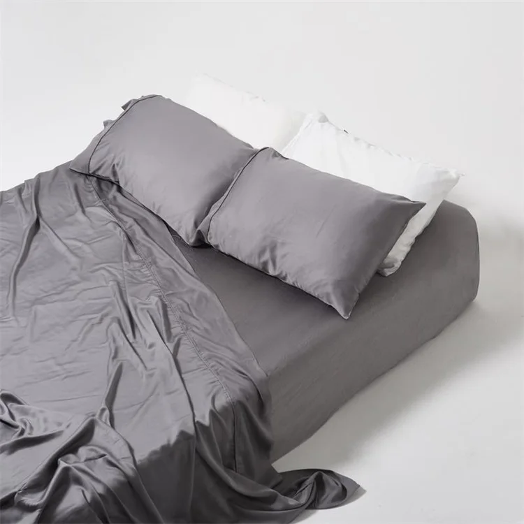 Luxurious 60s Solid Color 100 Lyocell Bamboo Fiber Flat Bed Sheets