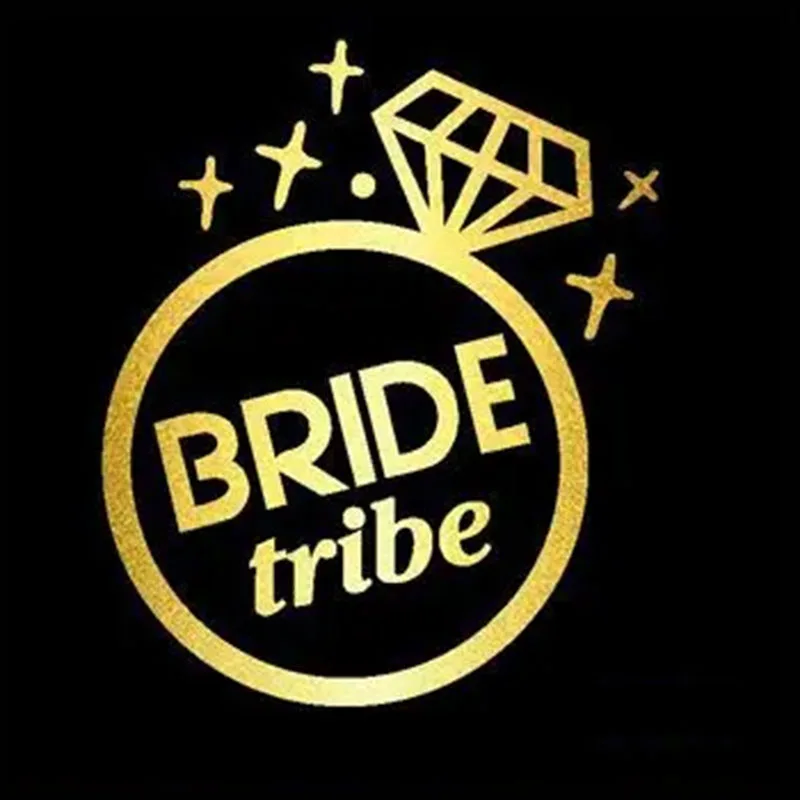 

Custom Golden Sticker Bachelorette Party Team Bride Tattoo Metallic Gold Foil Tribe Squad Temporary Tattoo