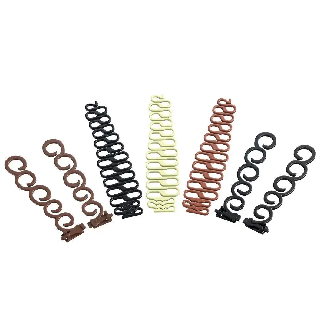 

7 pieces Hair Braiding Tool French Centipede Braiders Hair Styling Tool Kit Magic Hair Twist Styling Accessories, 7 colors