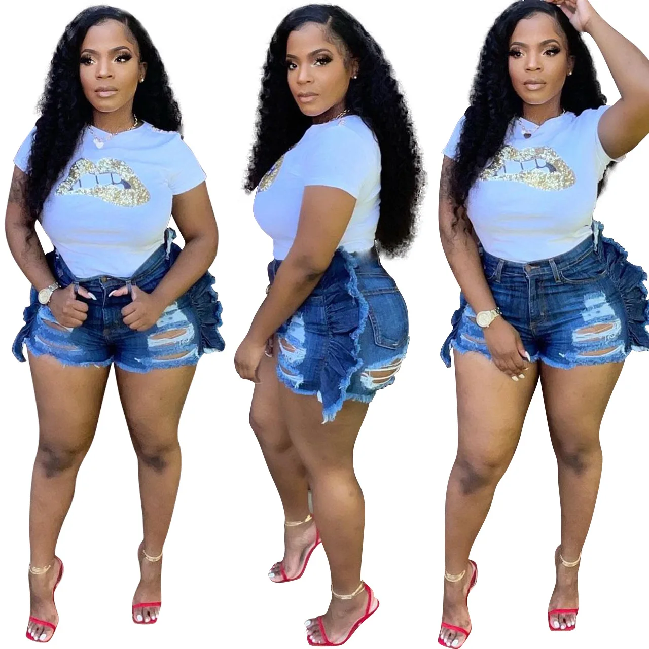 

New Arrival Shorts Plus Size Women Jeans Summer Ladies Clothes Ripped Denim Jeans Shorts Women