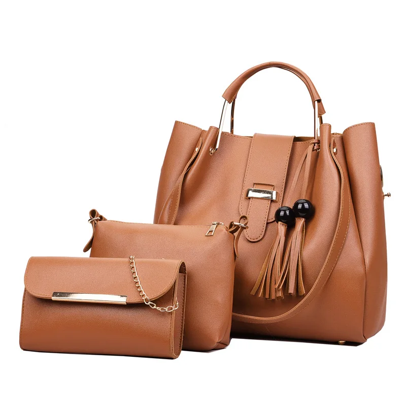 

New Fashion 4pcs Sets Bags Solid Totes Designer Women Leather Lady Handbag Set For Young Women, Customizable