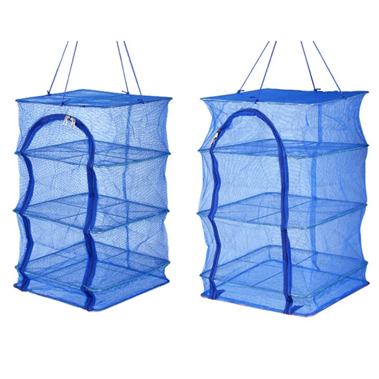 

So-Easy 3/4/6 4 Layers Fish Drying Cast Net Durable Drying Rack seal Folding Hanging China Fishing Net