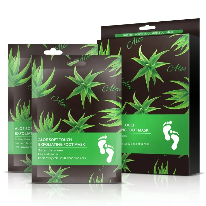 

custom private label natural organic Aloe Vera Foot Peel mask peeling nourishing exfoliating foot mask