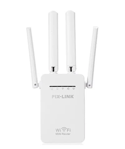 

PIXLINK Wifi Repeater Wireless Router 300Mbps Wifi Long Range Extender Home Network WI-FI 802.11b / gn 2 ports 4 antennas WR09