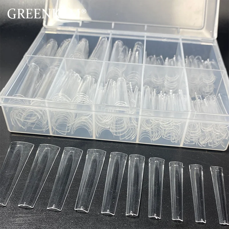 

GREENKEM 200pcs/box No C Curve Xxl Coffin Tips French Half Cover Long False Nail Tips Acrylic Xxl Coffin Nail Tips, Picture