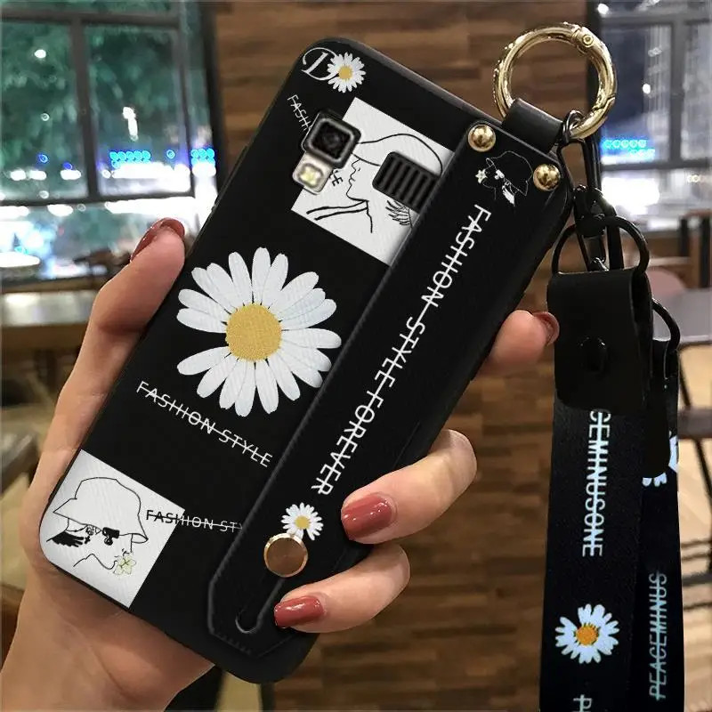 

Factory Direct Tpu Mobile Back Cover Daisy Flower Women Android Cell Phone Case With Hand Wrist Trap Diy