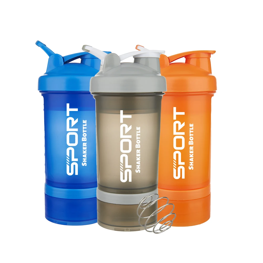 

Customized 450ml Portable Sports Protein Water Shaker Bottle With Storage Container, Customized color