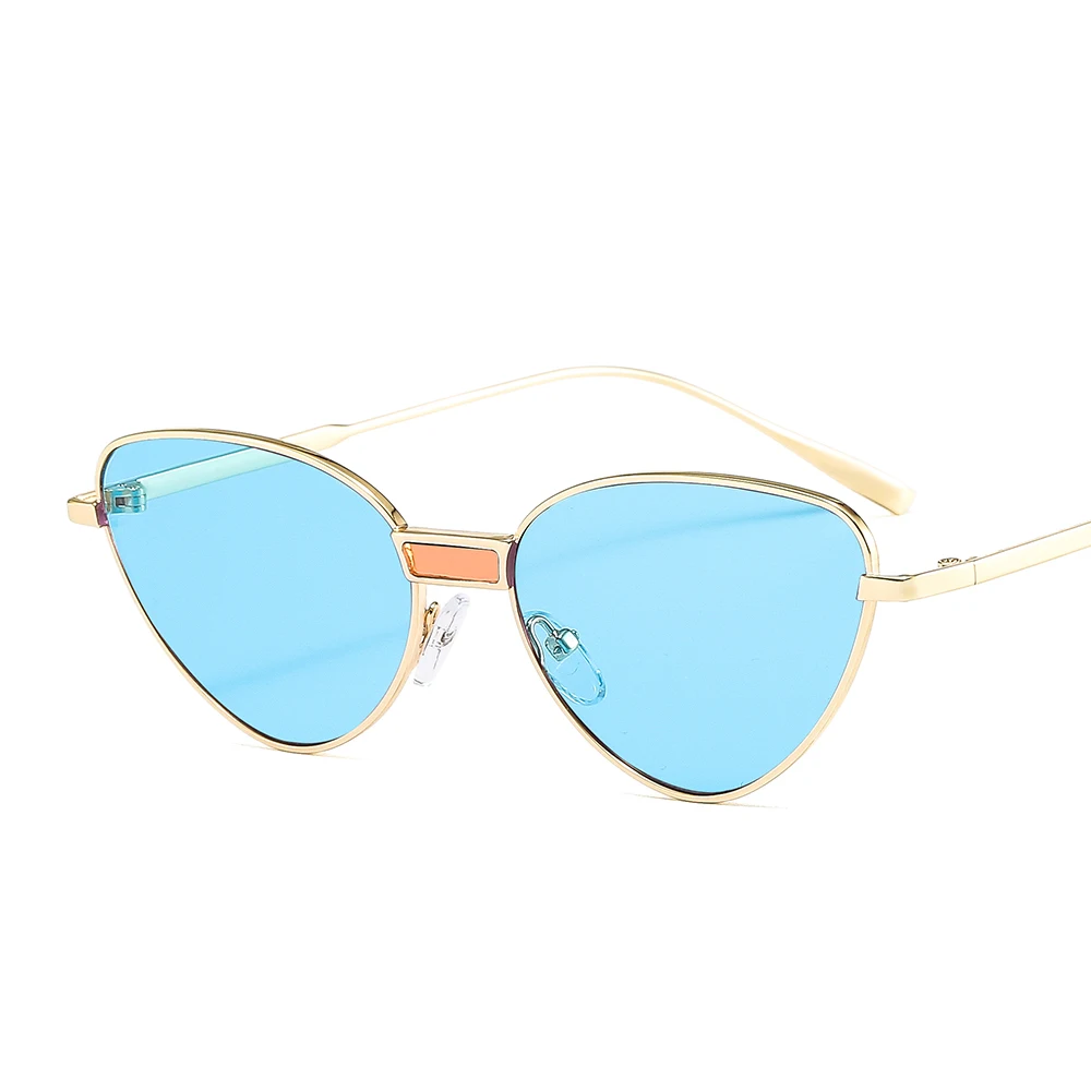 

New Metal Sun Glasses Fashion Dazzling Color Ladies Sunglasses Personality Cat Eye Sunglasses