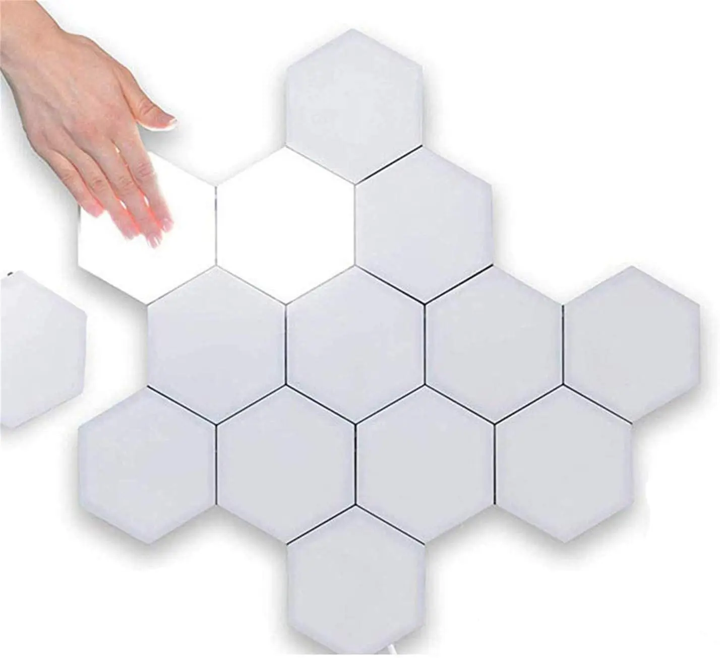 Smart Removable Hexagonal Wall Lamp Touch Geometry Splicing Hex Honeycomb White LED Night Light