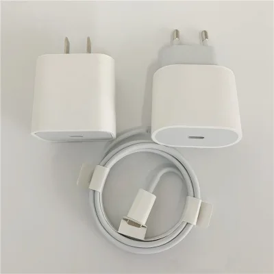 

PD 20W charger USB-C original Adapter For iPhone 13 12 pro max Fast Charger EU US Plug 20w usb-c wall charger, White