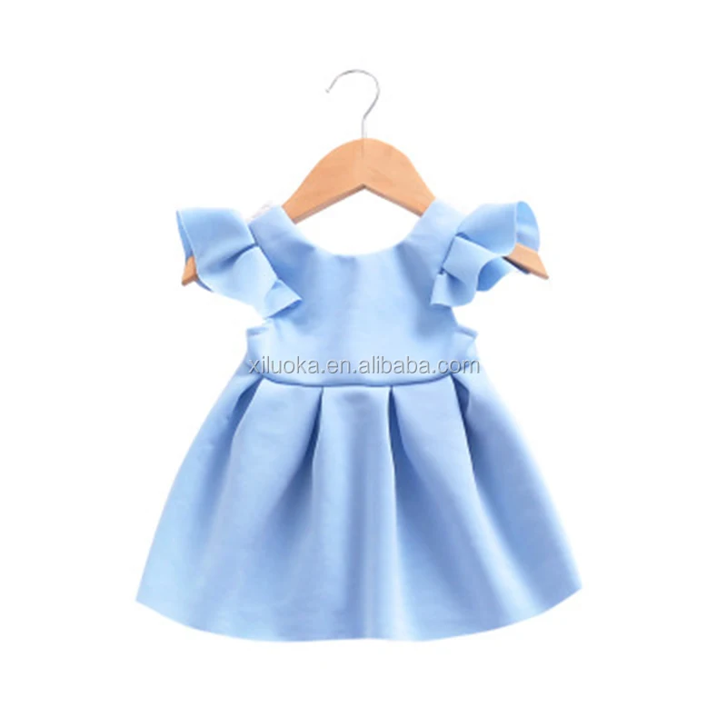 

OEM Service High Quality Designs Summer Dress Pure Color Cute Baby Girls Dress, Picture