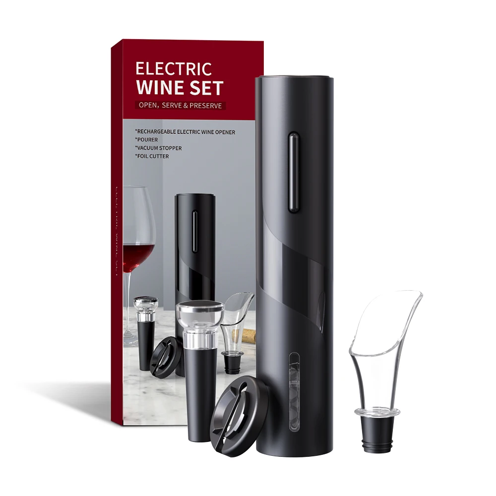 

Electric Rechargeable Wine Opener Set Gift Custom Electric Wine Opener Battery Wine Opener