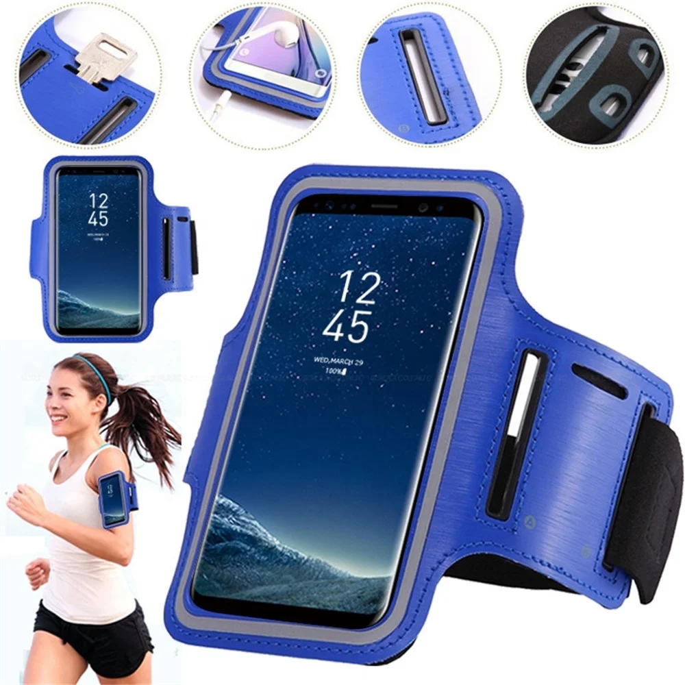 

Cycling running sport eco friendly Arm Band Holder smart phone Case pouch For Iphone 5 se 6 6s 7 8 plus X Xs Xr 11 12 pro max, Golden, blue, red, rose, black, ect
