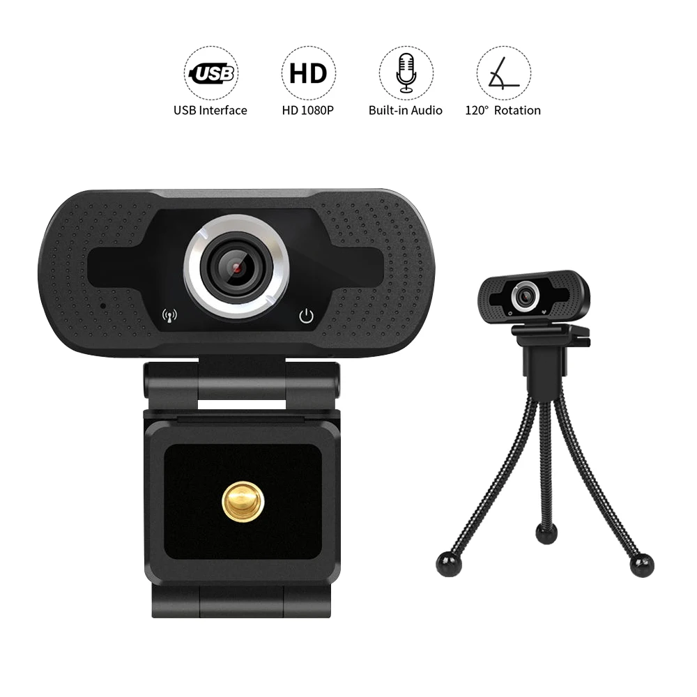 

Loosafe Webcam Hd Camera 1080p With Microphone For Desktop Fullhd Free Chat, Black